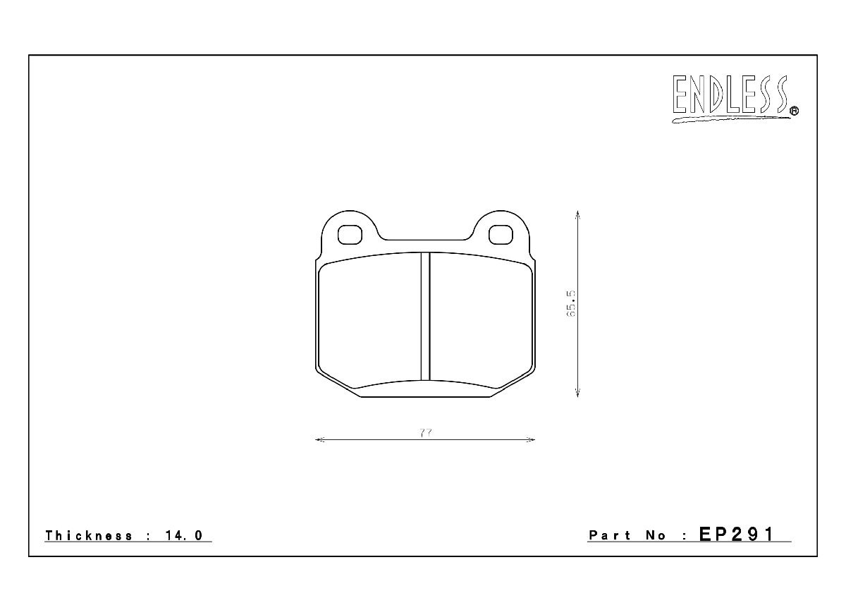 エンドレス ブレーキパッド TYPE R リア左右セット スバル インプレッサ GRF (ブレンボキャリパー装着車) EP291 送料無料_画像2