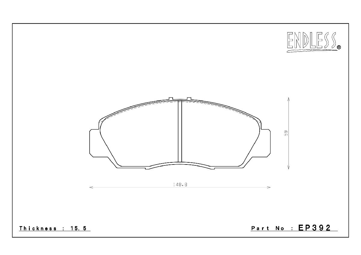 エンドレス ブレーキパッド SSY フロント左右セット ホンダ オデッセイ RB1/2 (アブソルート除く) EP392 送料無料_画像2