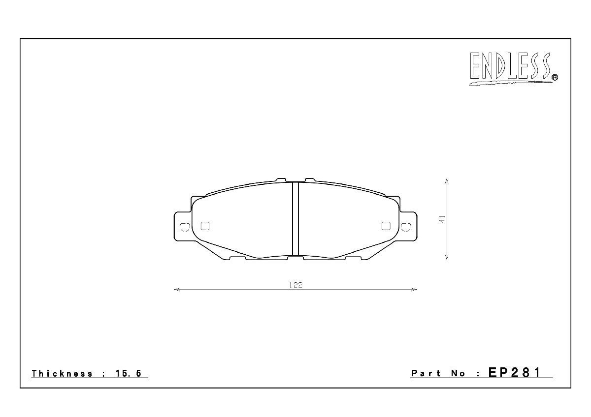 エンドレス ブレーキパッド MX72 リア左右セット トヨタ アリスト JZS147 (NA) EP281 送料無料_画像2