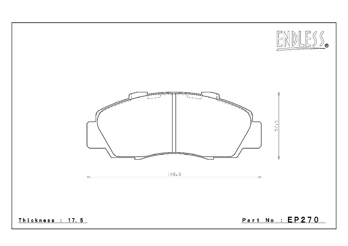 エンドレス ブレーキパッド CCRg フロント左右セット ホンダ インテグラ DC2 DB8 (TYPE-R 98スペック) EP270 送料無料_画像2