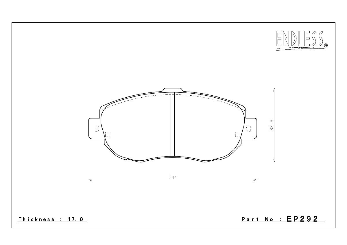 エンドレス ブレーキパッド SSY フロント左右セット トヨタ クラウン エステート JZS171W (ターボ) EP292 送料無料_画像2