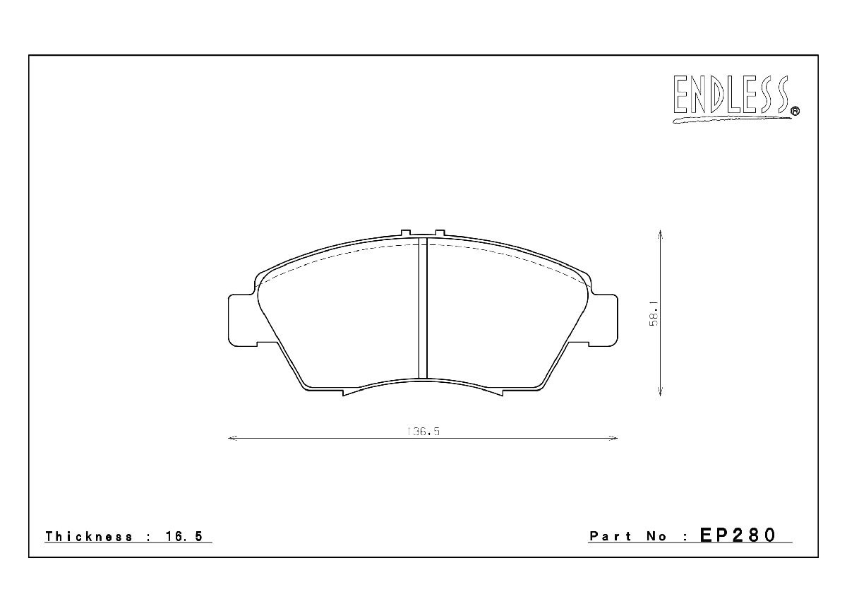 エンドレス ブレーキパッド SSS フロント左右セット ホンダ シビック ハイブリッド FD3(MX/MXB) EP280 送料無料_画像2