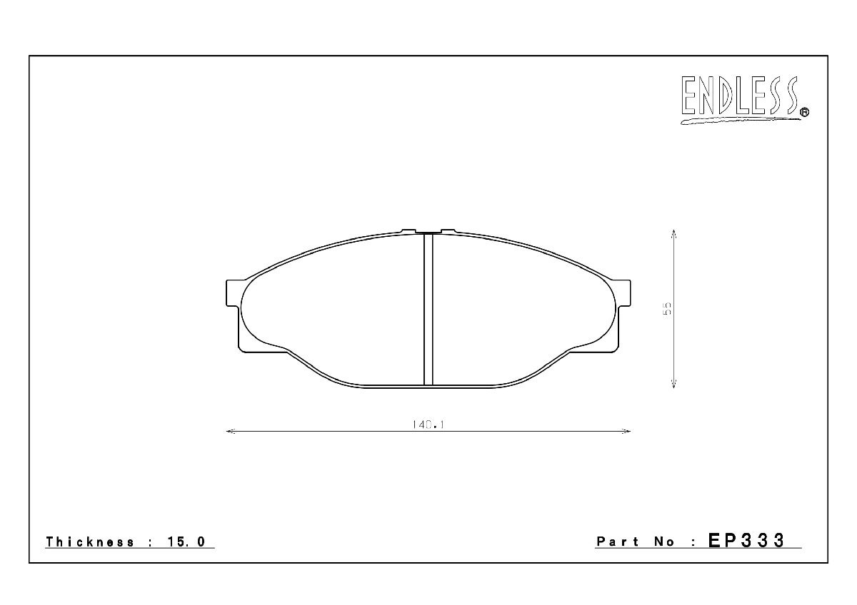 エンドレス ブレーキパッド SSY フロント左右セット トヨタ ハイエース・レジアス エース LH103V/113K (低床) EP333 送料無料_画像2