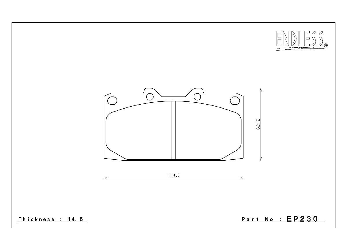 エンドレス ブレーキパッド TYPE R フロント左右セット ニッサン シルビア S15 (オーテックバージョン) EP230 送料無料_画像2