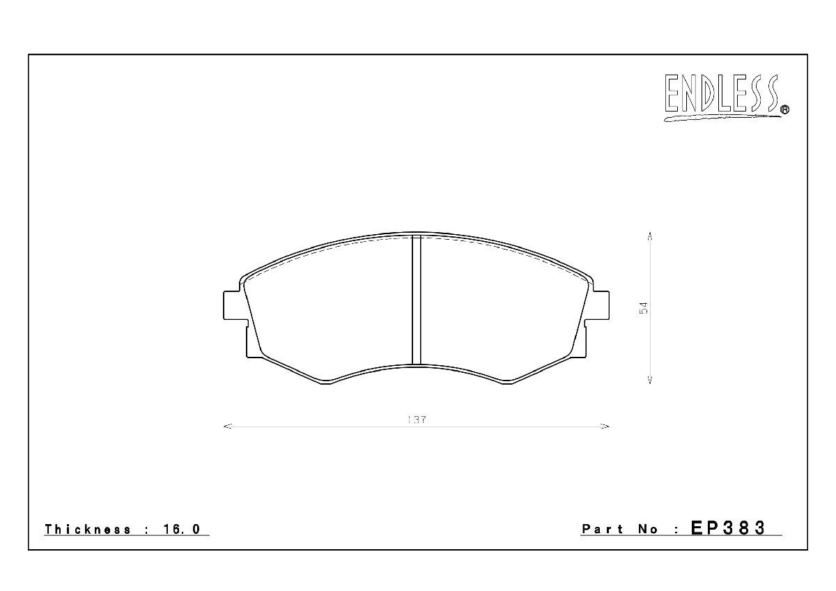 エンドレス ブレーキパッド SSY フロント左右セット ニッサン ラルゴ・バネット ラルゴ W30系 (4WD・CD20Ti) EP383 送料無料_画像2
