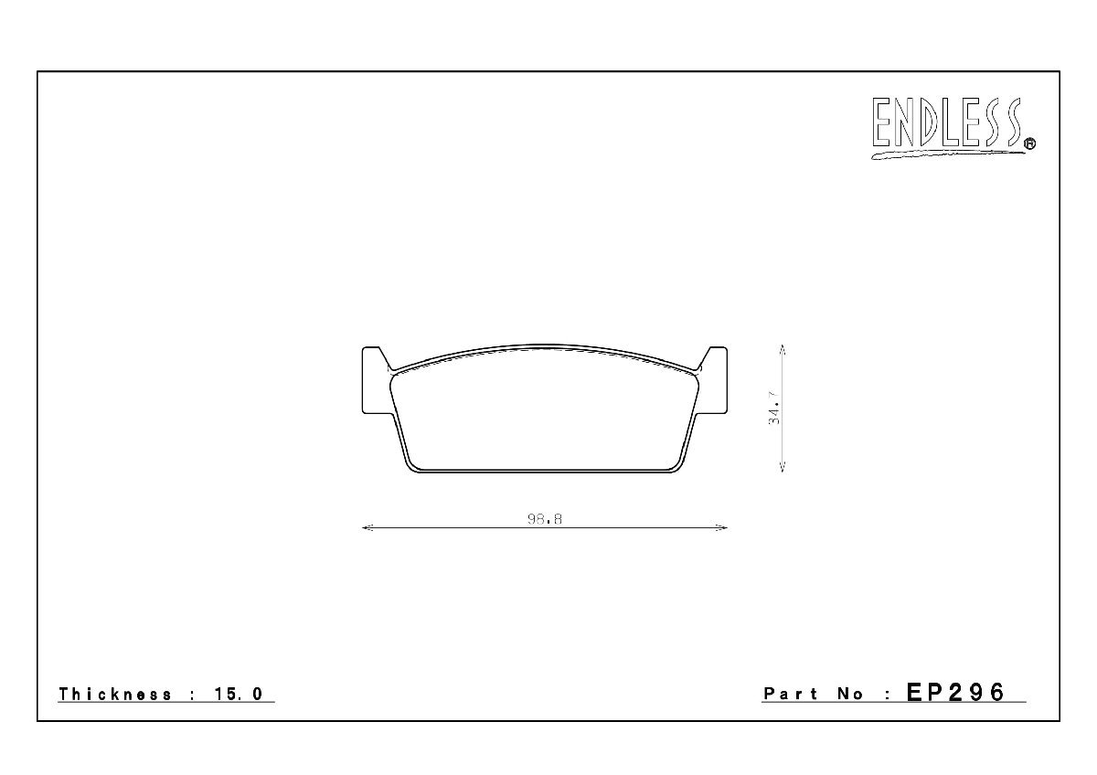 エンドレス ブレーキパッド SSY リア左右セット ニッサン セドリック・グロリア Y33 (NA) EP296 送料無料_画像2