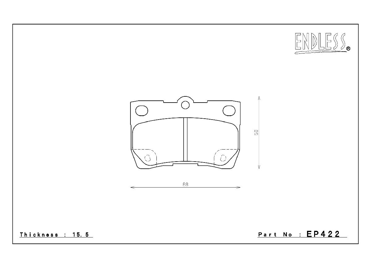 エンドレス ブレーキパッド SSS リア左右セット トヨタ マークX GRX120/121 (純正18インチホイール装着車) EP422 送料無料_画像2