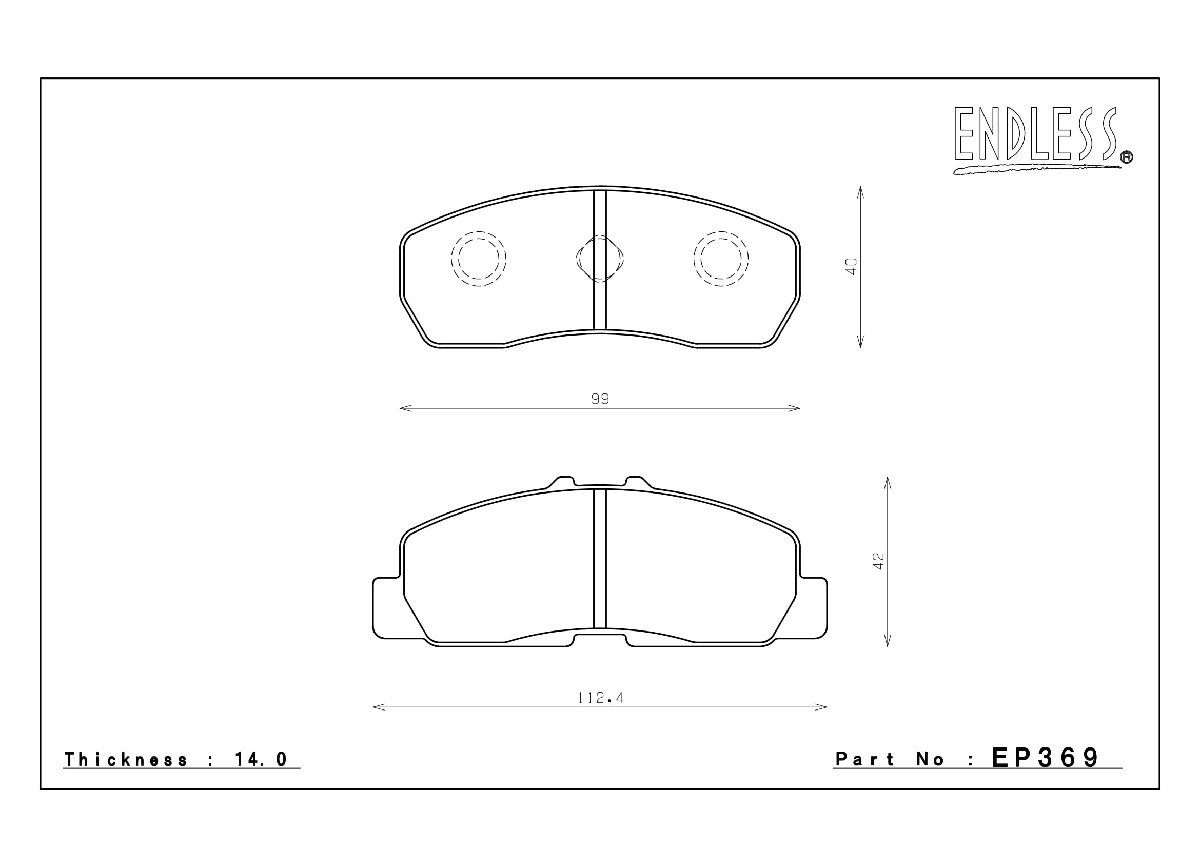 エンドレス ブレーキパッド SSY フロント左右セット スバル プレオ RA1/2 RV1/2 (リアドラム) EP369 送料無料_画像2