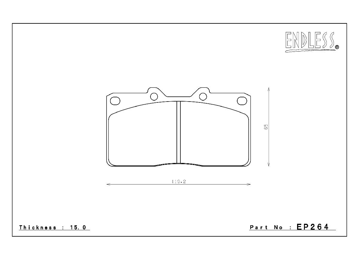 エンドレス ブレーキパッド SSY フロント左右セット ミツビシ GTO Z15A (NA・リア1POTキャリパー) EP264 送料無料_画像2