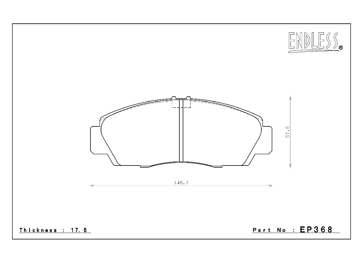 エンドレス ブレーキパッド MX72 PLUS フロント左右セット ホンダ アコード ワゴン CM2/3 (24T) EP368 送料無料_画像2