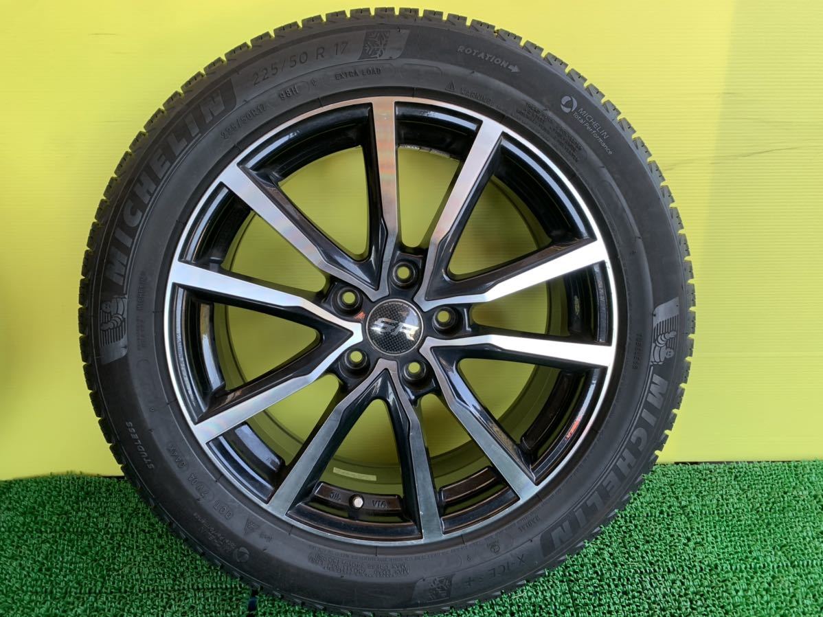 2019年製 225/50R17 4本タイヤアルミセット ミシュラン 5穴 PCD114.3 +48 ハブ73mm_画像9