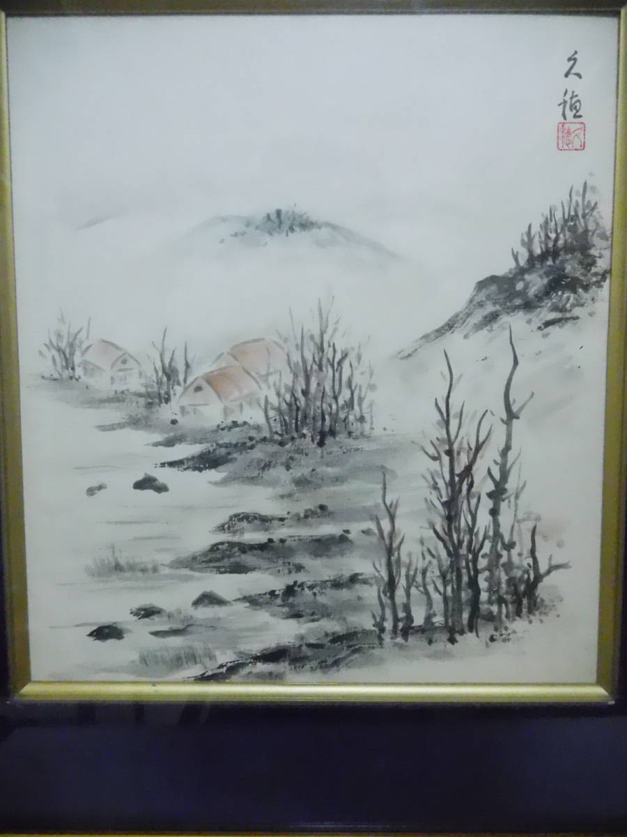 E132-10ふ　絵画　中古　縦約41.4ｃｍ　横幅約38.3ｃｍ　厚み約3.2ｃｍ　(A1-上）_画像2