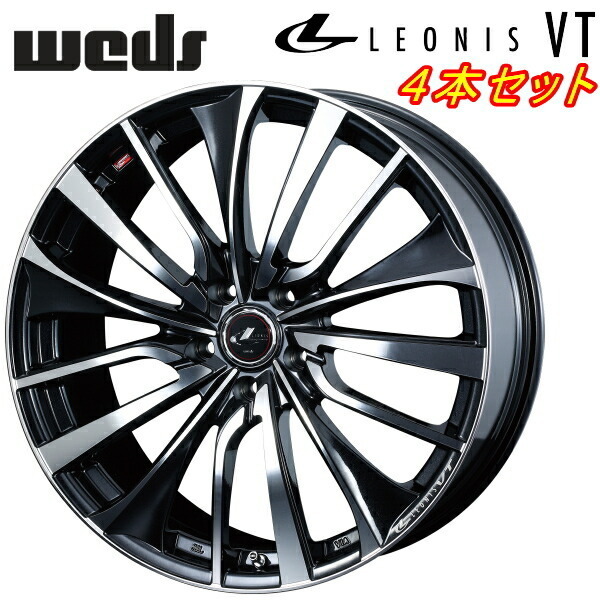 Weds LEONIS VT 4本Set パールブラック/ミラーカット8.0-19インチ 5穴/PCD114.3 インセット+43