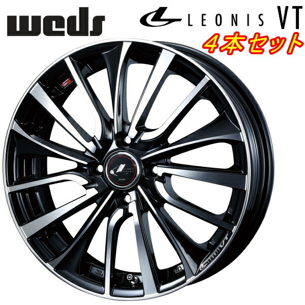 Weds LEONIS VT 4本Set パールブラック/ミラーカット6.0-16インチ 4穴/PCD100 インセット+50