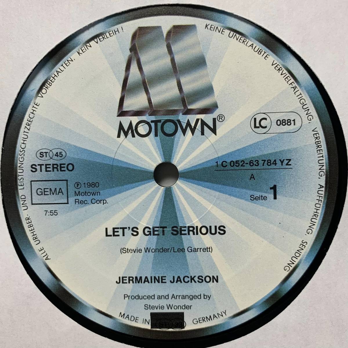 ◆ Jermaine Jackson - Let's Get Serious ◆12inch ドイツ盤　ダンクラ定番ヒット!_画像3