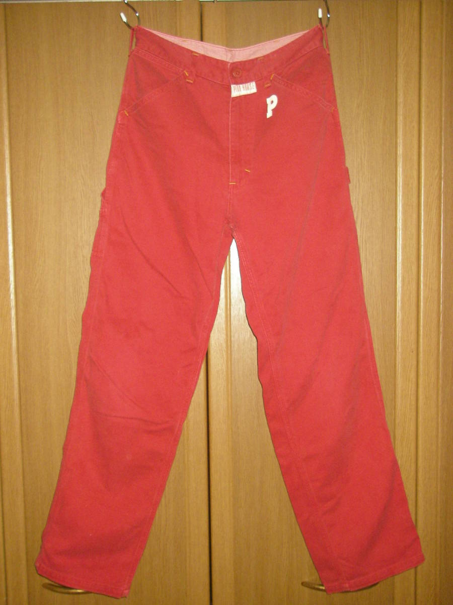 80s 90s ヴィンテージ ピンクハウス 赤 ぺインターパンツ ワークパンツ ペインター ワーク パンツ 0 日本製 ( 古着女子_画像1