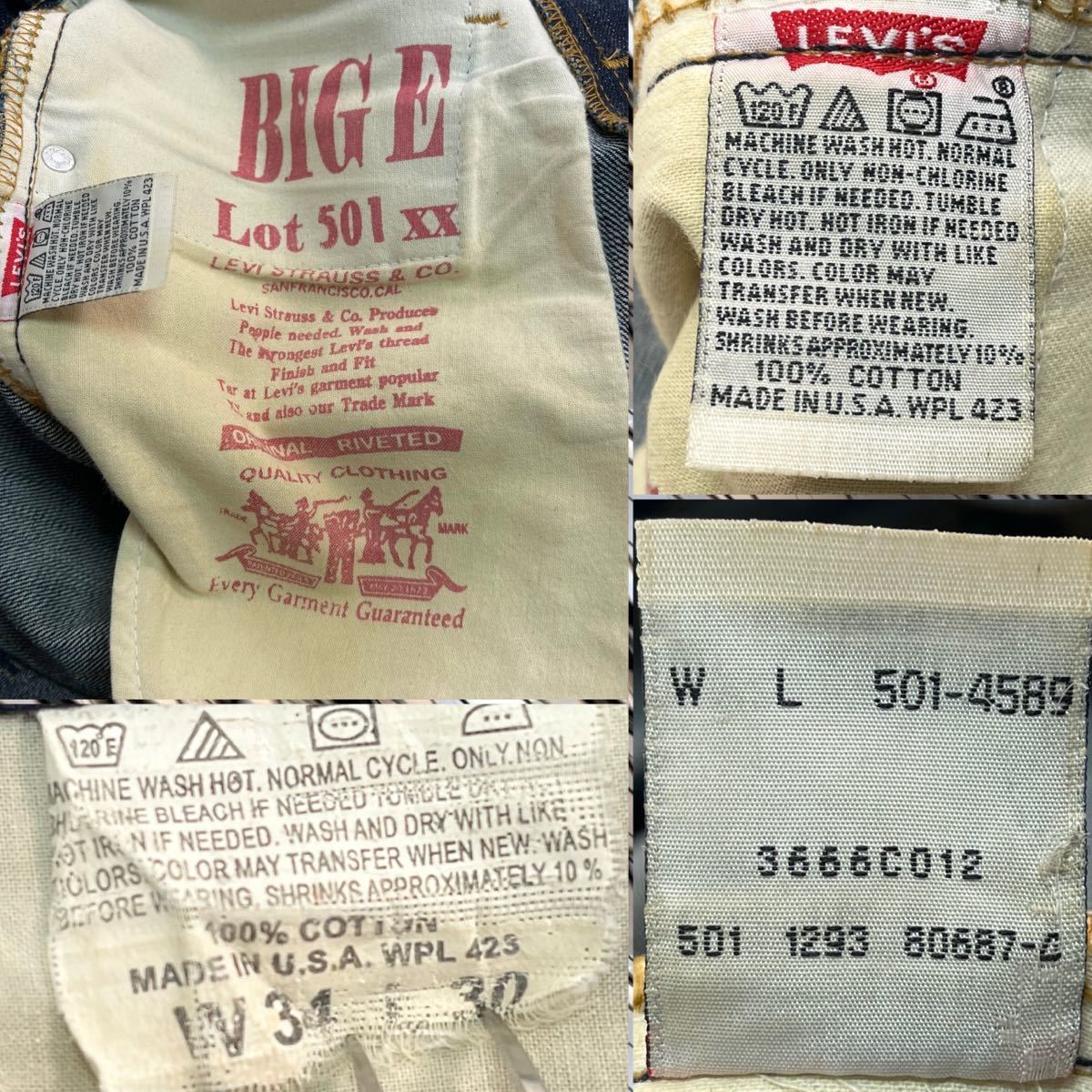 LEVI'S リーバイス 501 XX 93年モデル 501-4589 デニム ジーンズ LEVI'S リーバイス 501 XX 93年モデル 501-4589 デニム ジーンズ