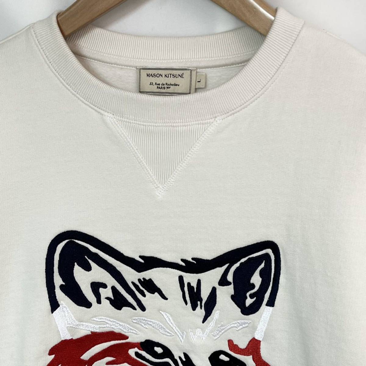 MAISON KITSUNE mezzo n fox BIG FOX EMBROIDERY big fox embroidery tricolor color popular 2021 year of model sweat sweatshirt L