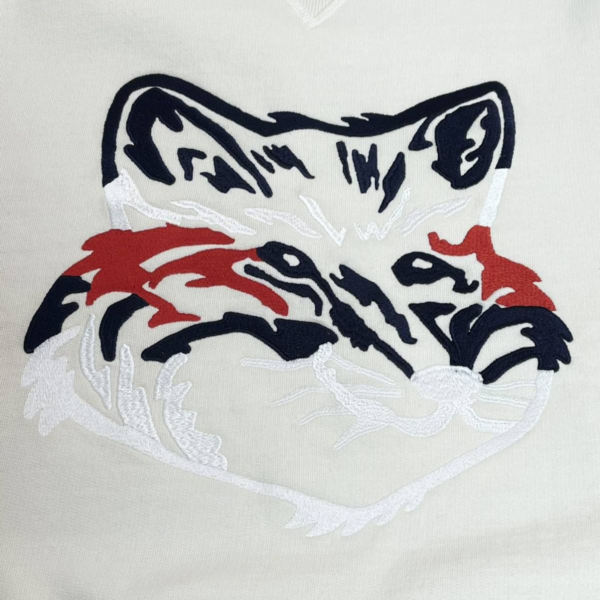 MAISON KITSUNE mezzo n лисица BIG FOX EMBROIDERY большой лисица вышивка трехцветный цвет популярный 2021 год модели тренировочный футболка L