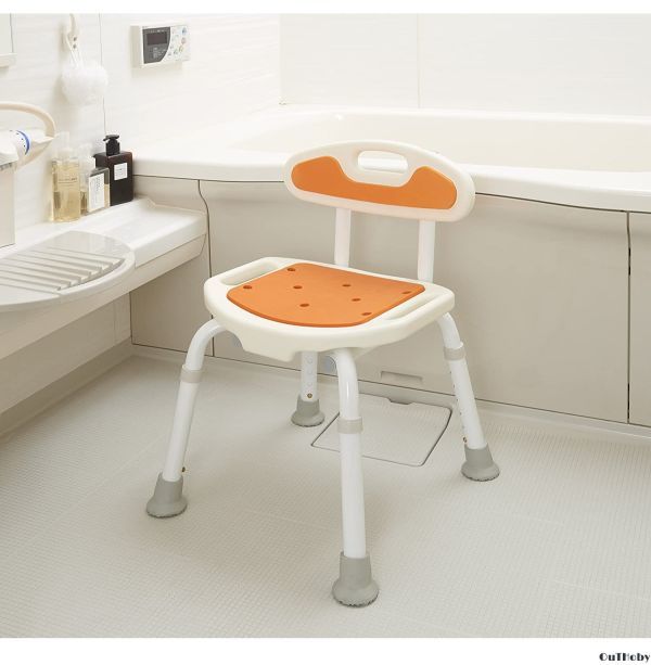  orange height 6 -step adjustment .. sause attaching shower chair * nursing chair bath bath chair bathing assistance * seniours . body handicapped ..sinia sense of stability 