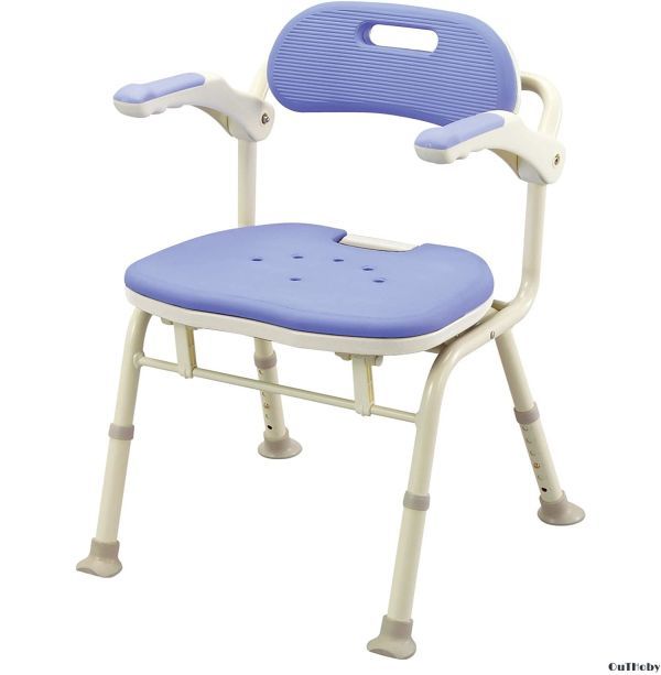  blue folding shower chair * nursing chair bath bath chair bathing assistance * seniours . body handicapped ..sinia safety sense of stability turning-over prevention comfortable 