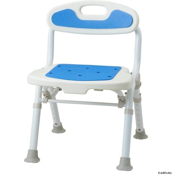 ブルー コンパクト シャワーチェア ◎ 介護 椅子 お風呂 バスチェア 入浴補助 ◎ 高齢者 身体障害者 妊婦 シニア 安心 安定感 転倒防止
