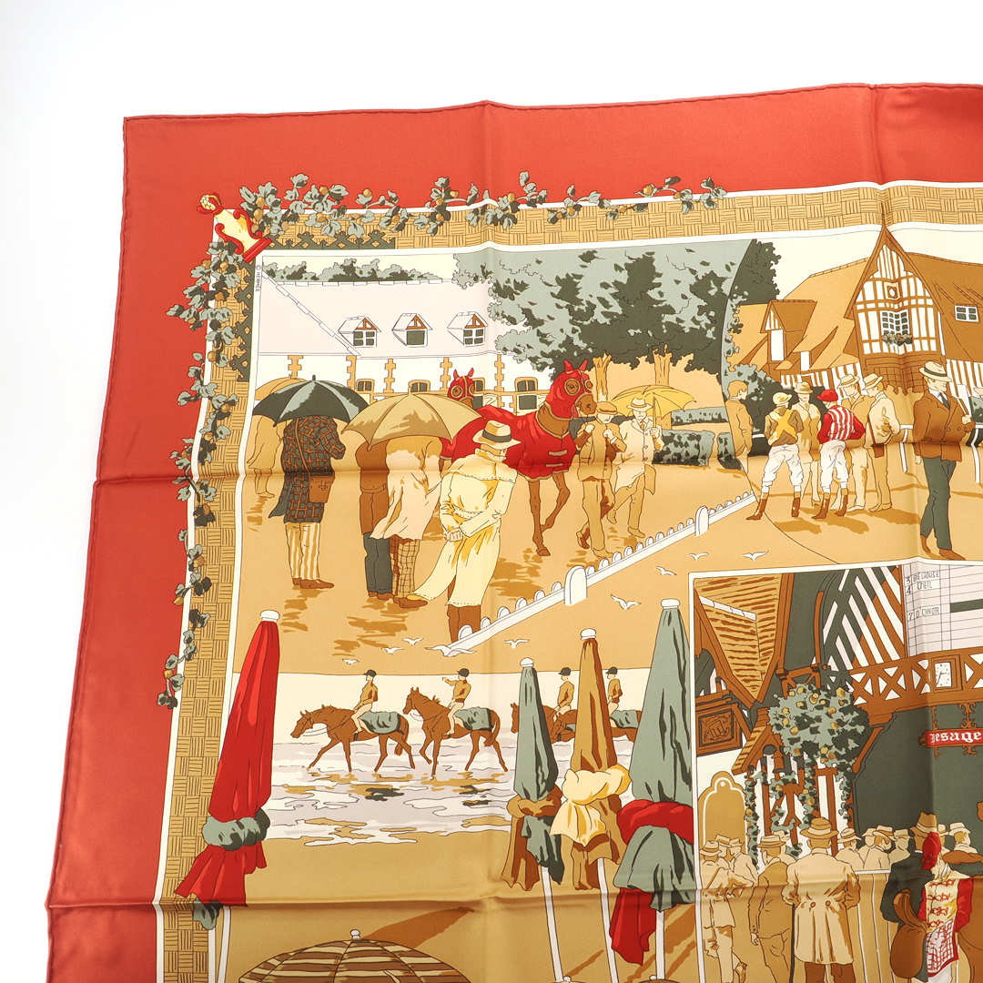 新品同様】エルメス Hermes カレ 90 Un siecle de Courses a Deauville