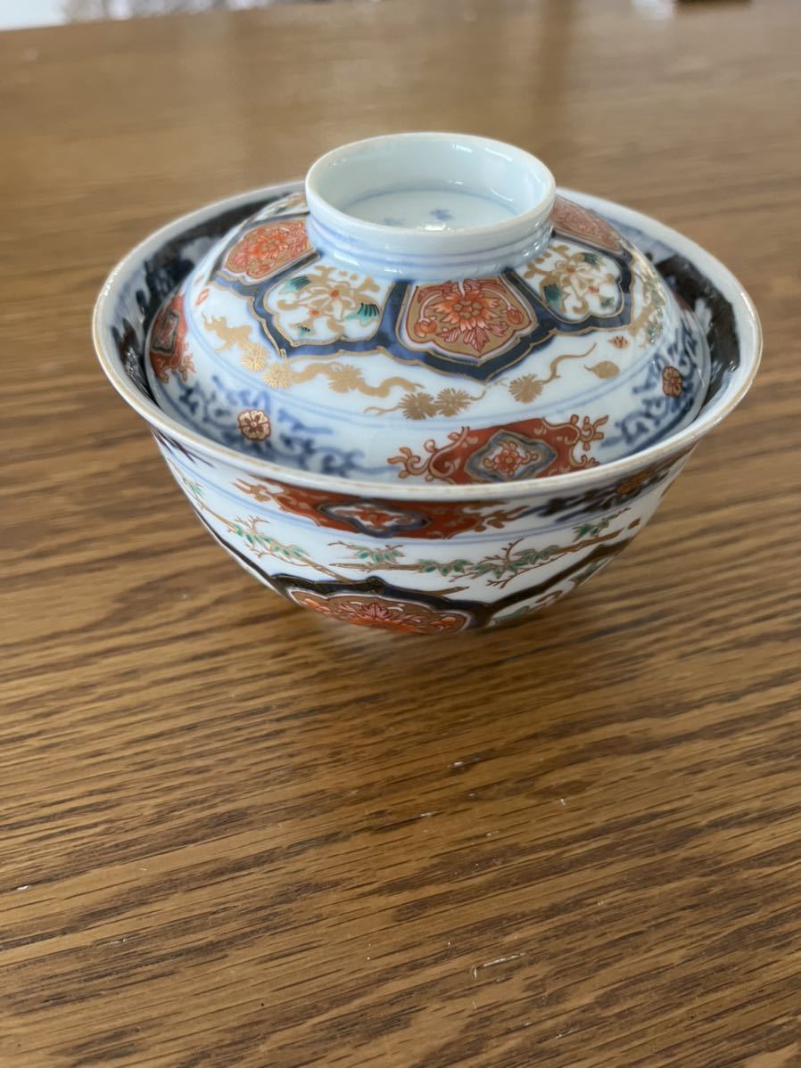 富貴長春/伊万里焼色絵染付金彩松竹梅鳳凰文皿9客/茶碗古伊万里 富貴長春/伊万里焼色絵染付金彩松竹梅鳳凰文皿9客/茶碗古伊万里