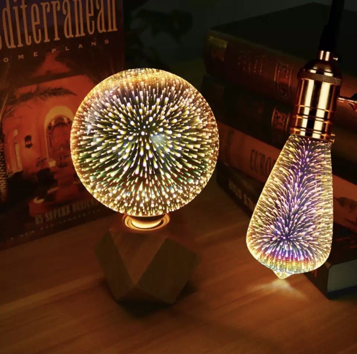  電球 テーブルランプ イルミネーションライト インテリア照明 間接照明 LED 各2色 花火 デコレーション WXT578_画像1