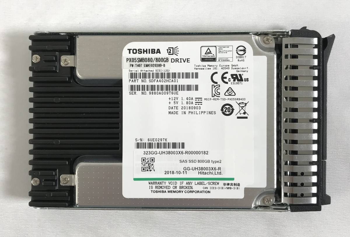 Z4092032 TOSHIBA SAS 800GB 2.5インチ SSD 1点【中古動作品】