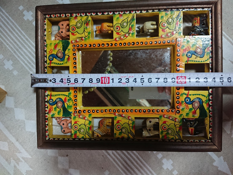インド製 アニマルいっぱい鈴付きミラー　壁掛け鏡　アジアンエスニック雑貨　インテリア　ヒッピーテイスト_画像9