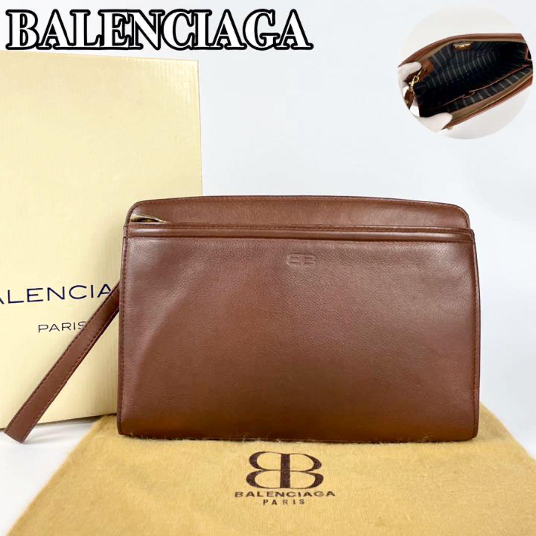 経典 【美品】BALENCIAGA バレンシアガ クラッチバッグ BB ストラップ