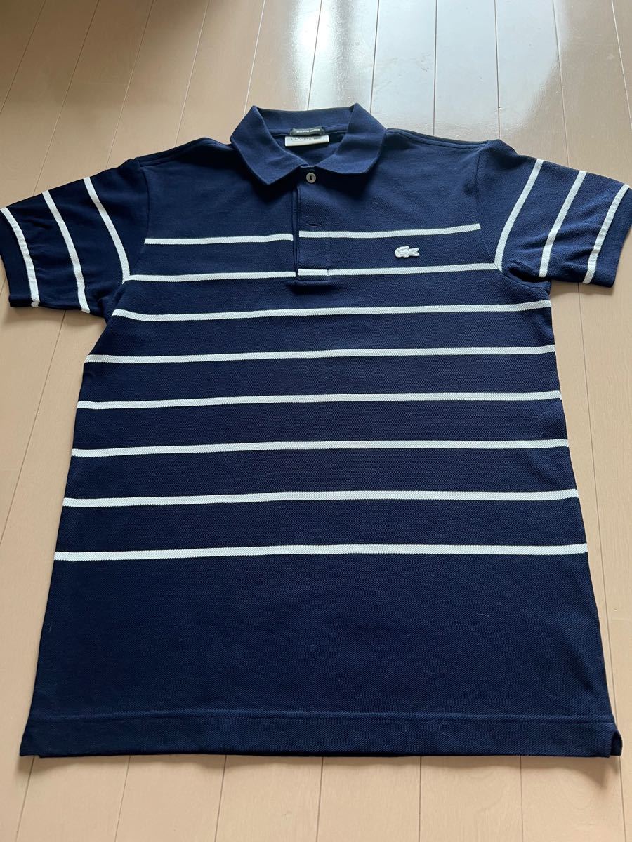LACOSTE ラコステ ポロシャツ ネイビー ボーダー サイズ2 - トップス