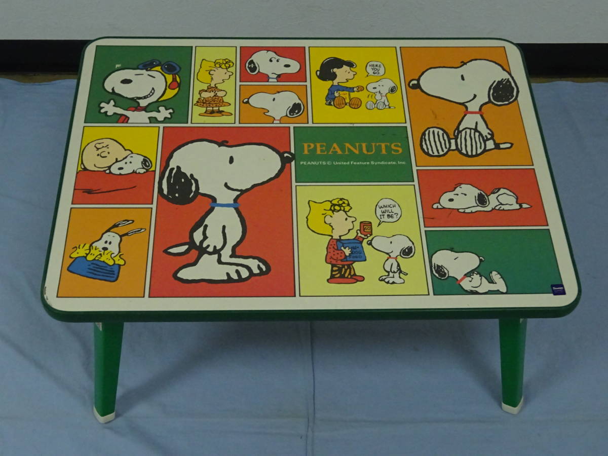 (Q-.-570) Snoopy складной стол retro 60x45x29cm Sanrio герой Peanuts PEANUTS стол в это время товар б/у 