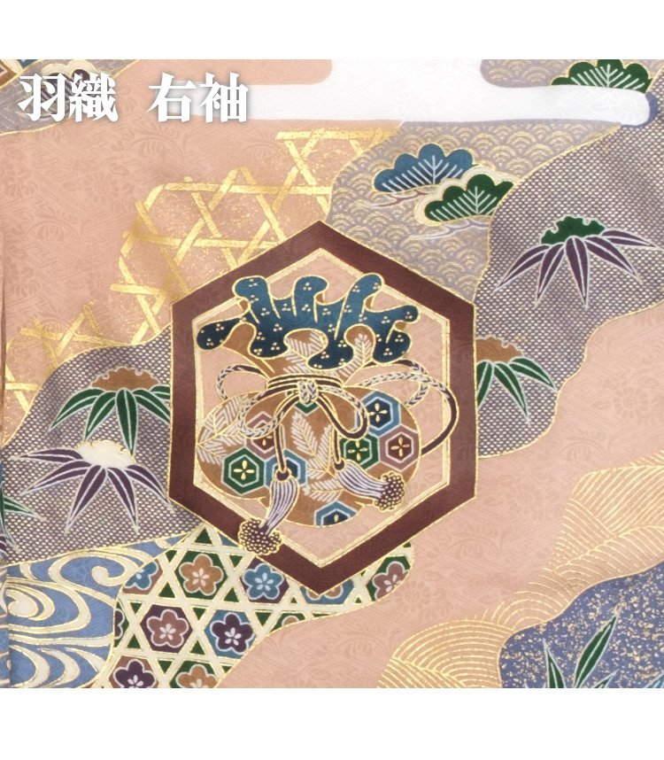 ☆着物タウン☆ 七五三 着物 男の子 五歳 正絹 13点フルセット 羽織袴セット 白 ホワイト 兜 totalset-00070_画像6