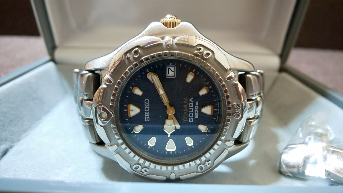 ヴィンテージ】セイコー SEIKO スキューバ チタン 200m メンズ腕時計
