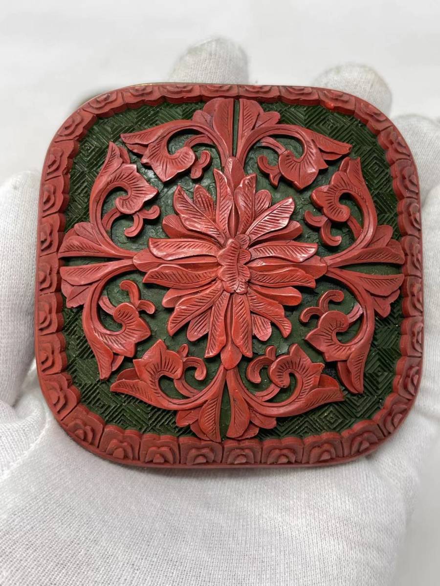 時代物 中国 堆朱 花鳥文等蓋盒 5点セット 細密彫刻 古物保証(漆雕 時代物 中国 堆朱 花鳥文等蓋盒 5点セット 細密彫刻 古物保証(漆雕