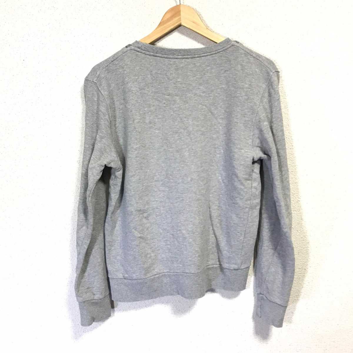 F5768dL{SHIPS Ships } size M sweat sweatshirt pull over gray lady's crew neck SWEAT casual design old clothes 