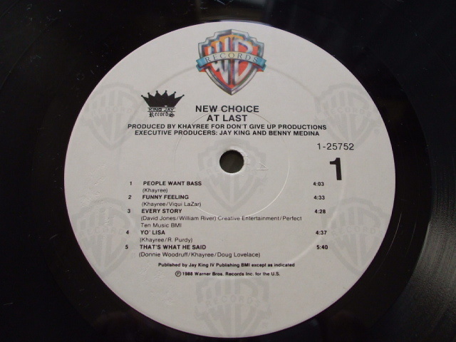 LP New Choice - At Last (1988) Jay King 参加_画像2