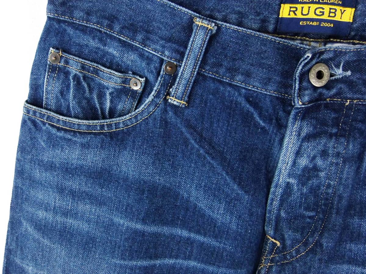 #RUGBY rugby RALPH LAUREN Ralph Lauren / STRAIGHT / men's / indigo USED processing strut Denim pants W30 L30 / bottoms 