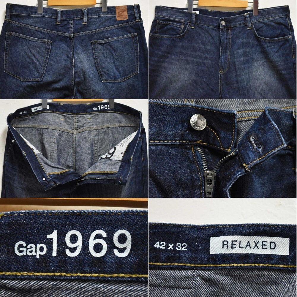 ビッグサイズ GAP 1969 ギャップ 5ポケット デニムパンツ ブルーデニム W44相当(30014_画像3