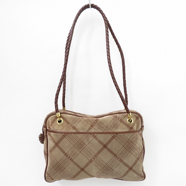 #anb ボッテガヴェネタ BOTTEGAVENETA ショルダーバッグ 茶 グレー系 レザー スエード ワンショルダー ラウンドジップ レディース [746094]_画像1