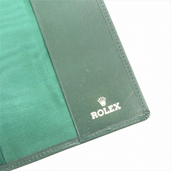 #anze ロレックス ROLEX 手帳カバー ブックカバー 緑 グリーン レザー ノベルティ [761993]_画像5