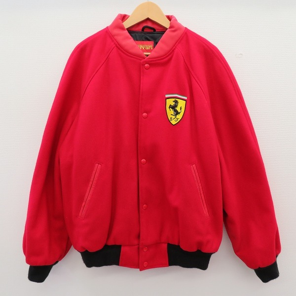 ◎23 Ferrari フェラーリ ロゴ 刺繍 半袖  ポロシャツ レッド