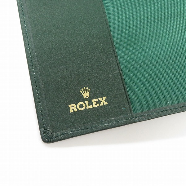 #anze ロレックス ROLEX 手帳カバー ブックカバー 緑 グリーン レザー ノベルティ [761996]_画像5