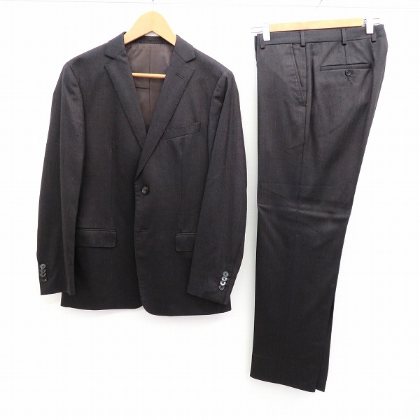 #axc エルメネジルドゼニア ErmenegildoZegna シングルスーツ S2B 48C こげ茶 ストライプ メンズ [768926]_画像1