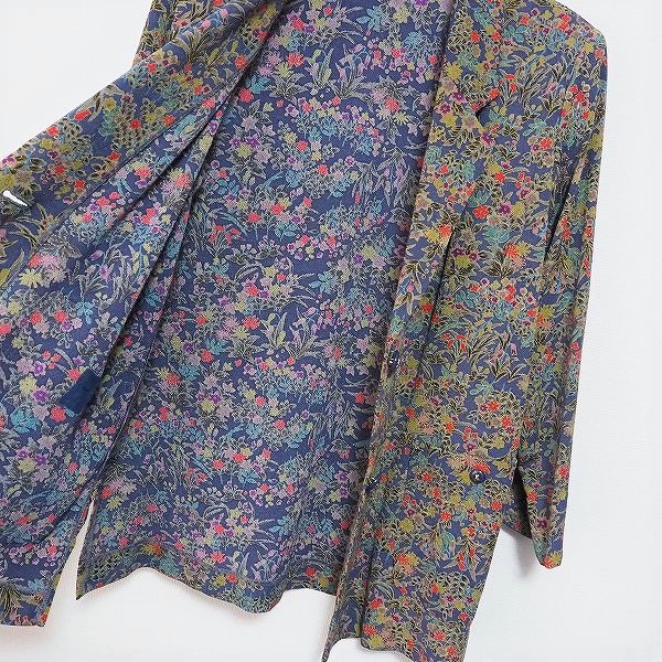 #anc... jacket M blue series multi crepe-de-chine floral print peace pattern lady's [769939]