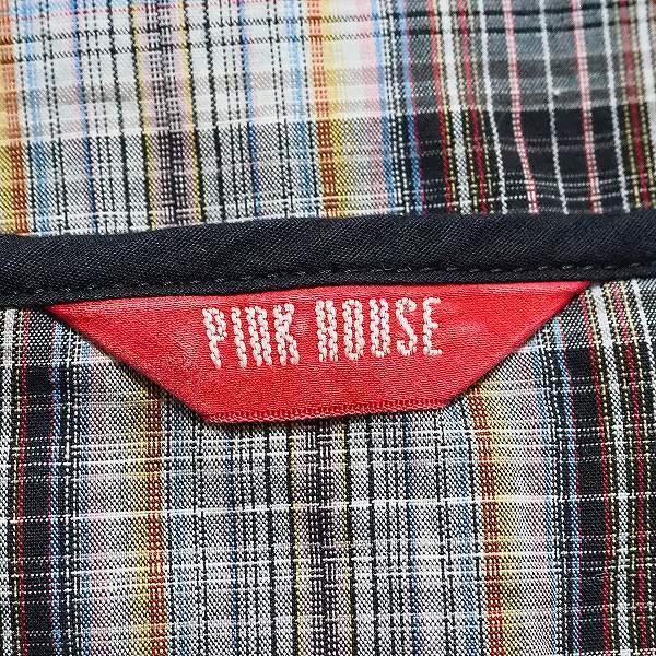 #apc ピンクハウス PINKHOUSE セットアップ 紺系 フリル リボン 刺繍 いちご 花柄 チェック レディース [767744]_画像5