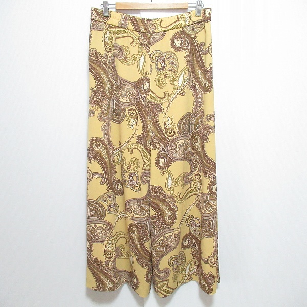 #ancnemika Leilian NEMIKA Leilian pants 13+ yellow tea peiz Lee pattern wide large size lady's [753499]