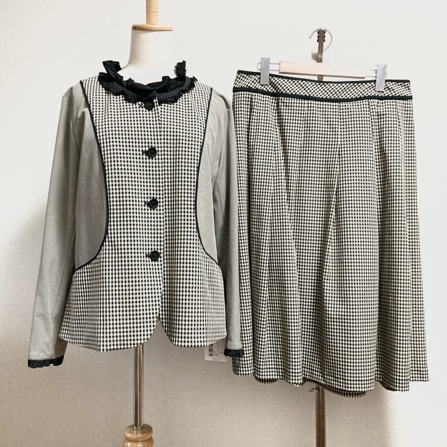 anc ヒロコビス HIROKO BIS セットアップ グレー系 黒 白 ギンガム